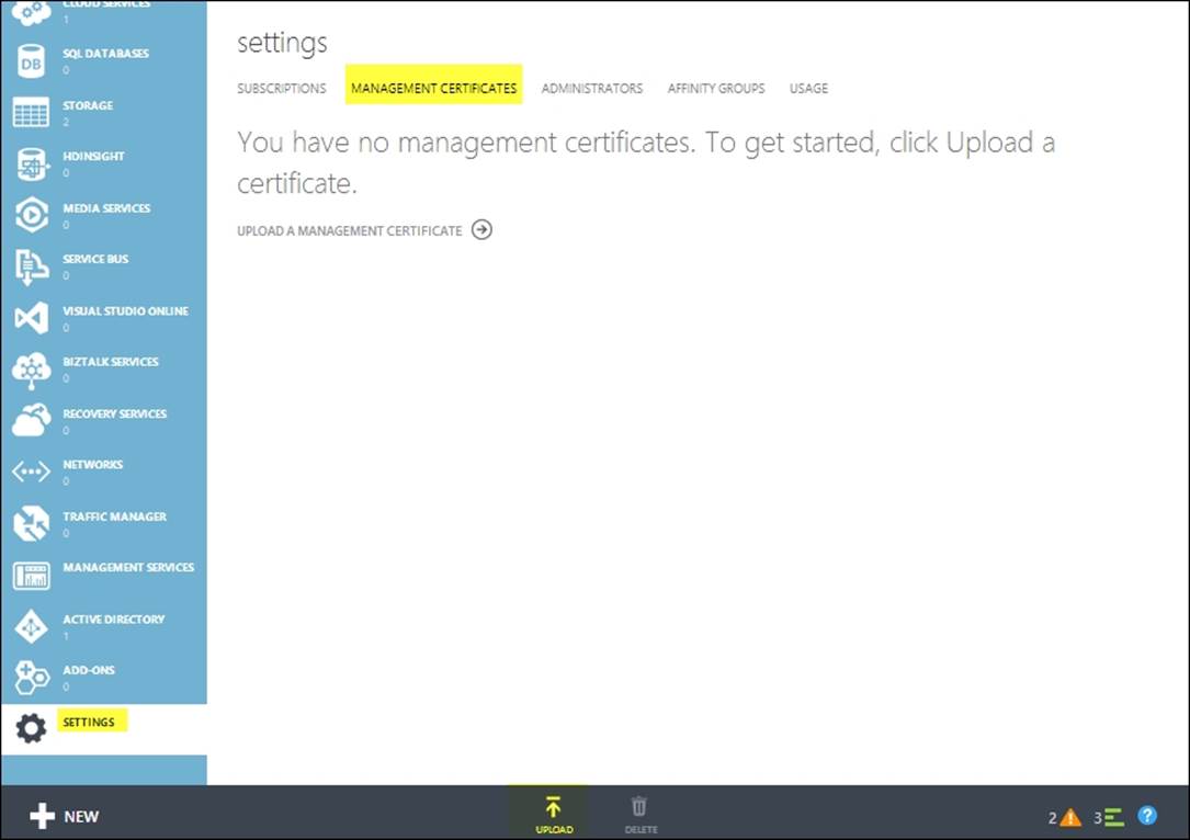 Uploading the certificate to Microsoft Azure