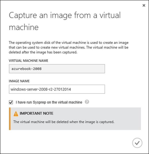 Creating an image from a virtual machine