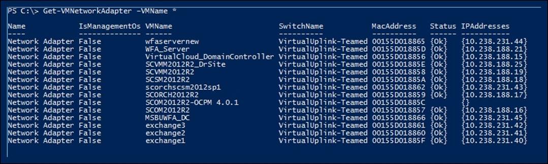 Configuring virtual machine network adapters with a virtual switch