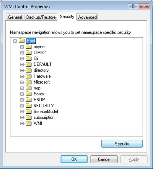 WMI security properties