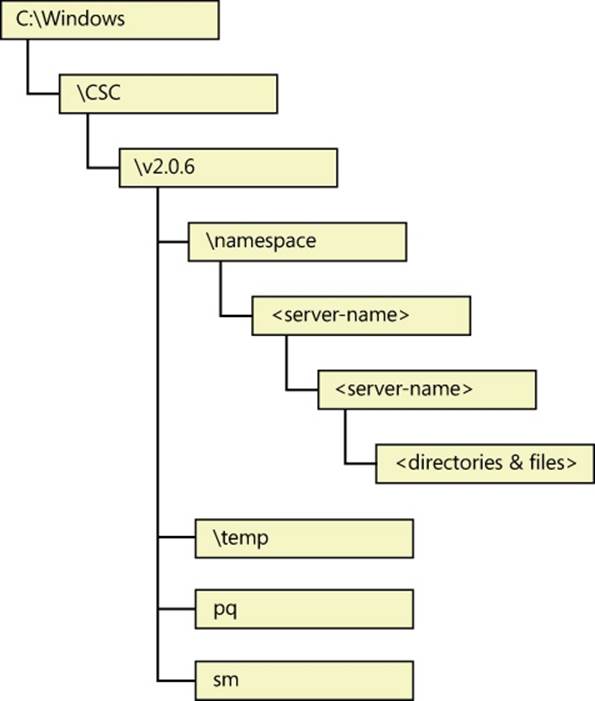 Default Offline Files directory structure