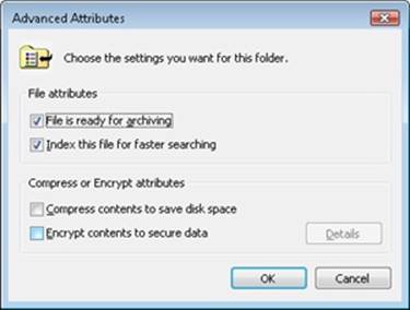 Encrypt files by using the Advanced Attributes dialog box