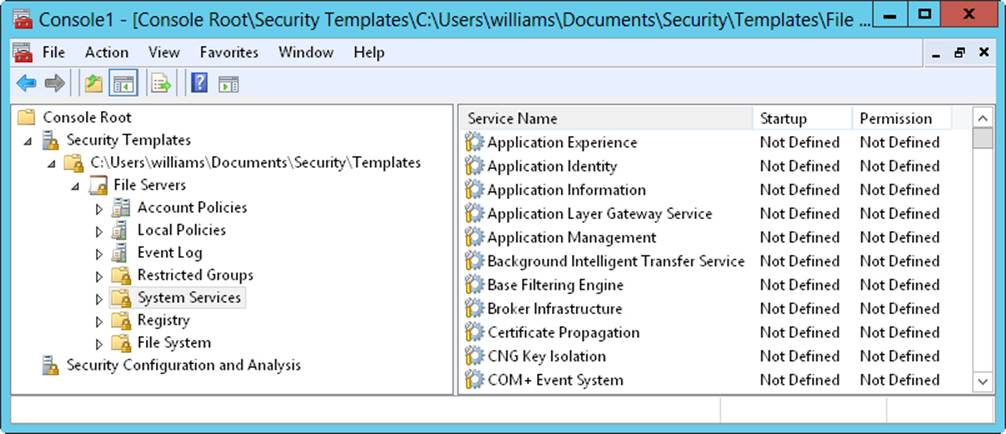 View and create security templates with the Security Templates snap-in.