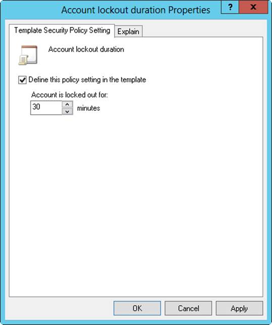 Change template settings for account and local policies in the Security Templates snap-in.