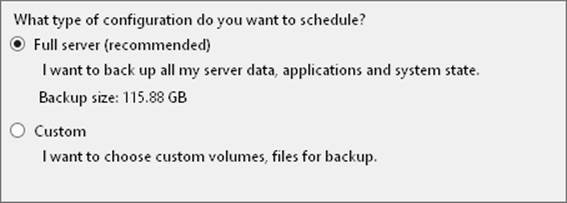 Note the backup size before you continue.