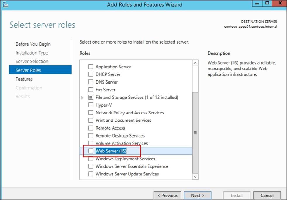 Installing Web IIS server