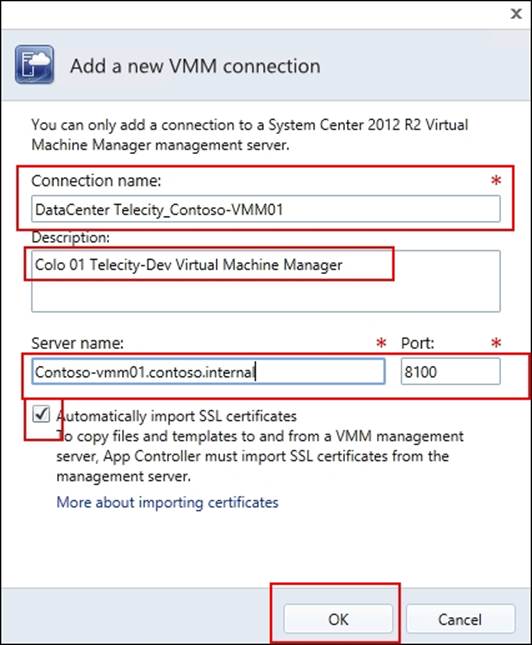 Integrating the Virtual Machine Manager server for private cloud management