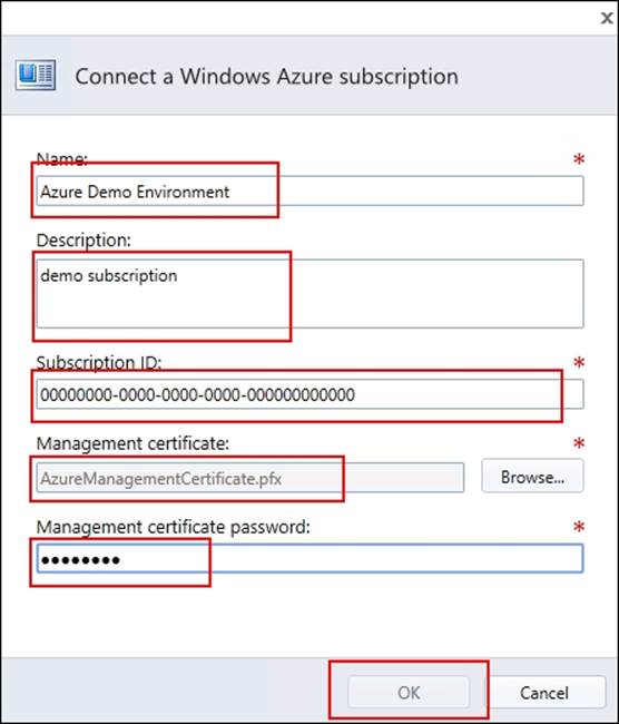 Configuring a Microsoft Azure subscription