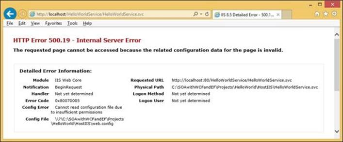 Testing the WCF service hosted in IIS using the HTTP protocol