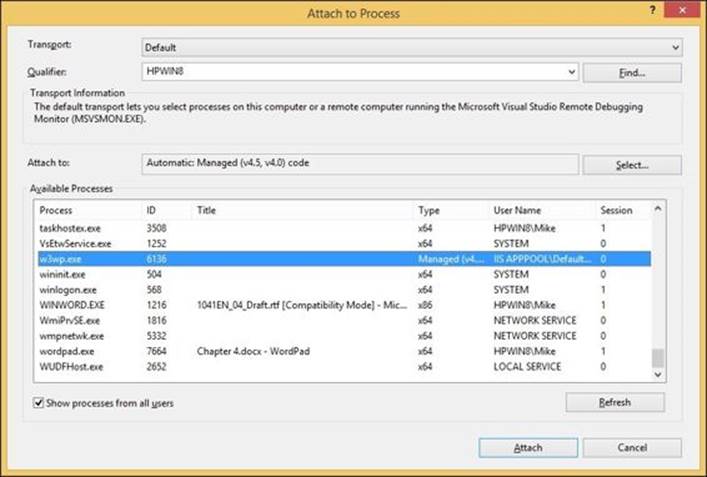 Debugging the WCF service hosted in IIS