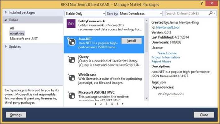 Implementing the GetProduct method of the C#/XAML client