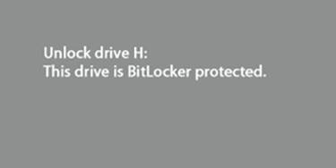 A screen shot of the BitLocker dialog box, showing a notification that this drive is BitLocker protected.