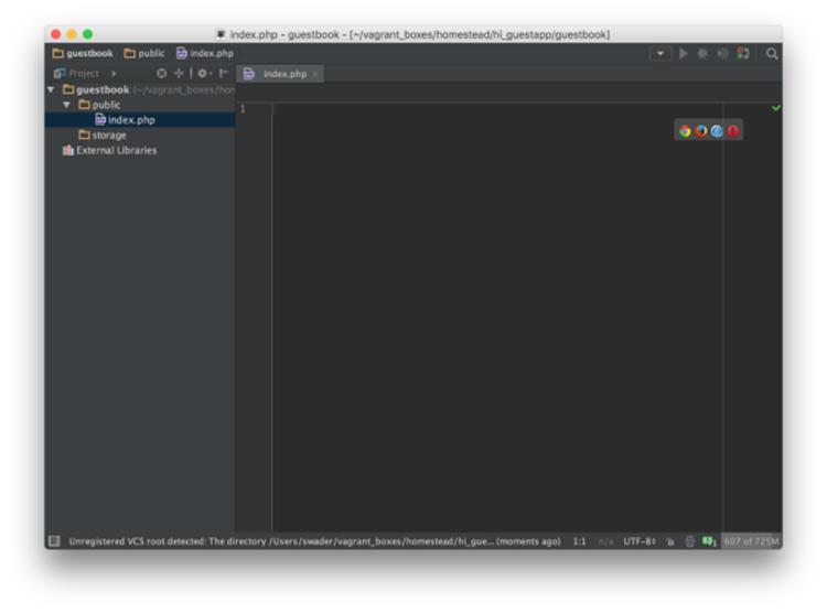 Our project open in PhpStorm