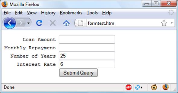 Using default values for selected form fields