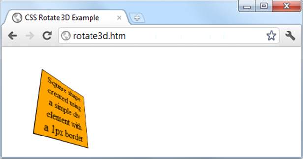 A figure rotated in 3D space