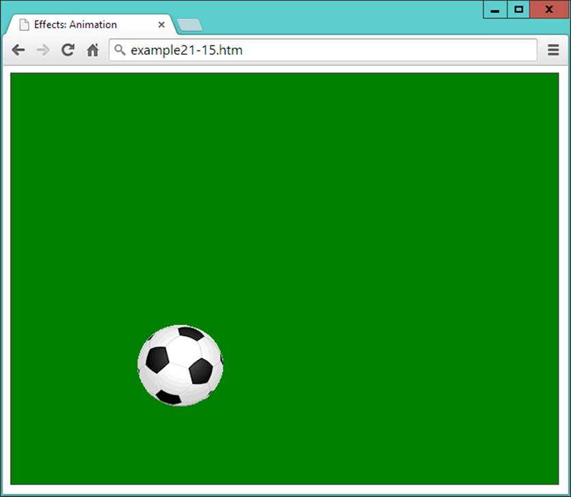 The ball is bouncing around in the browser