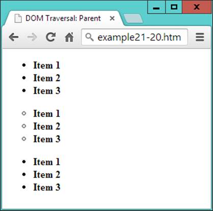 Accessing parent elements with and without filters