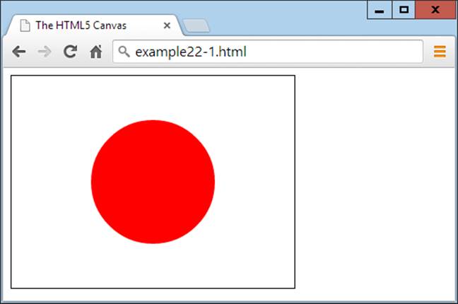 Drawing the Japanese flag using an HTML5 canvas