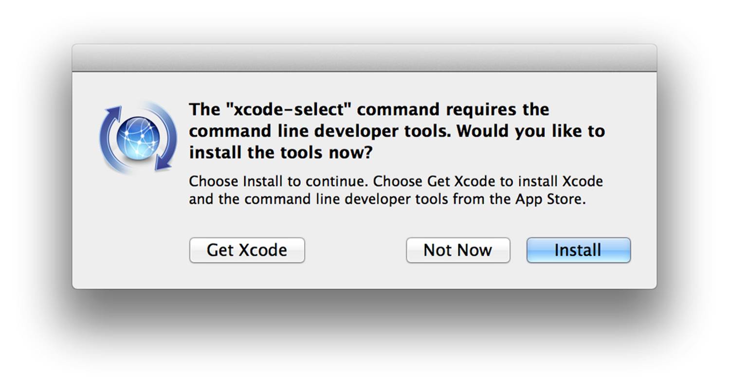 XCode CLI tools confirmation window