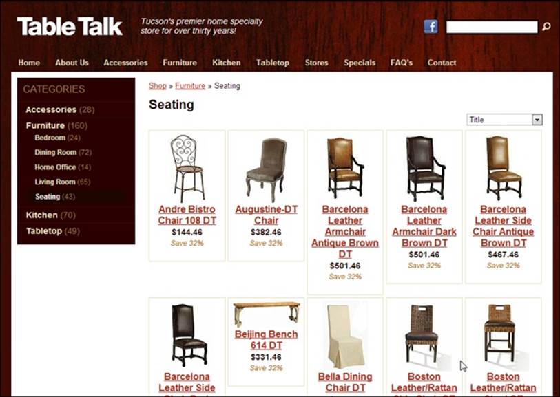On this furniture website, you can view the chairs for sale, their prices, and their dimensions. All this is possible with WordPress’s standard features and a heavily customized theme. But if you want to allow online ordering, you need to use a plug-in from a third party.
