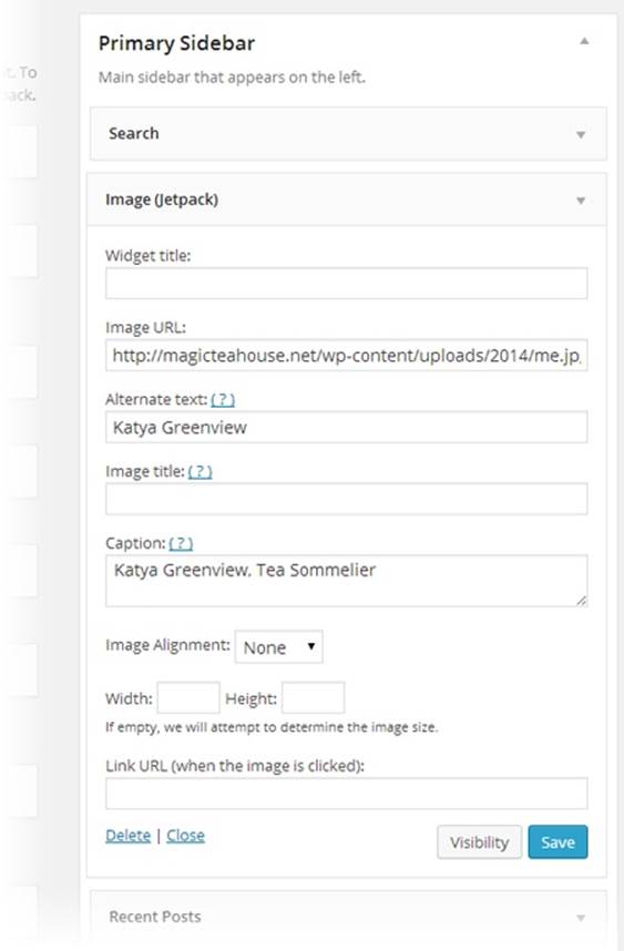 You can add the Jetpack Image widget to your site’s sidebar, just as you can add WordPress’s standard widgets.