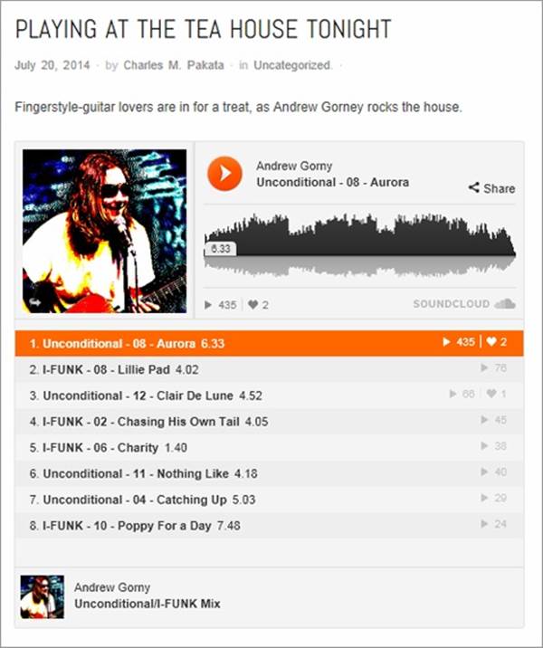 SoundCloud is more refined than just about any other plug-in-powered music player. It includes the artist’s profile picture, a list of tracks, and a waveform of the song currently playing.