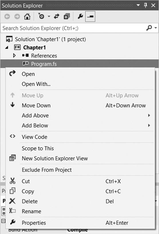 Move and Add options in Solution Explorer’s context menu