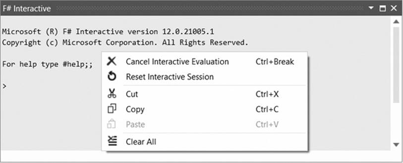 Reset Interactive Session context menu item