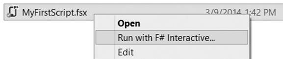 Run with F# Interactive context menu item