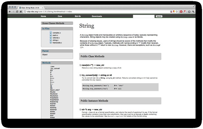 String API documentation