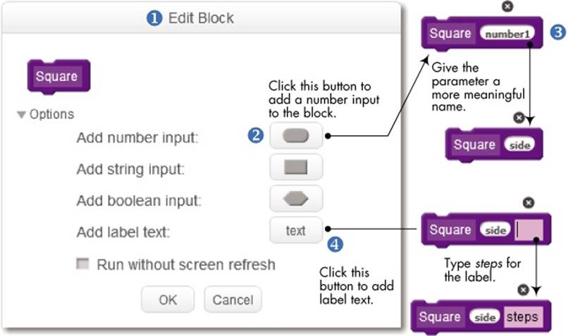 Adding a number input to the Square block