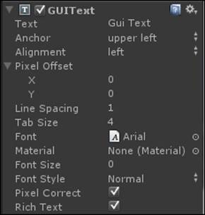 Exploring the GUIText component