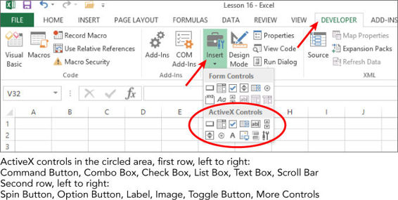 spin button excel 2013