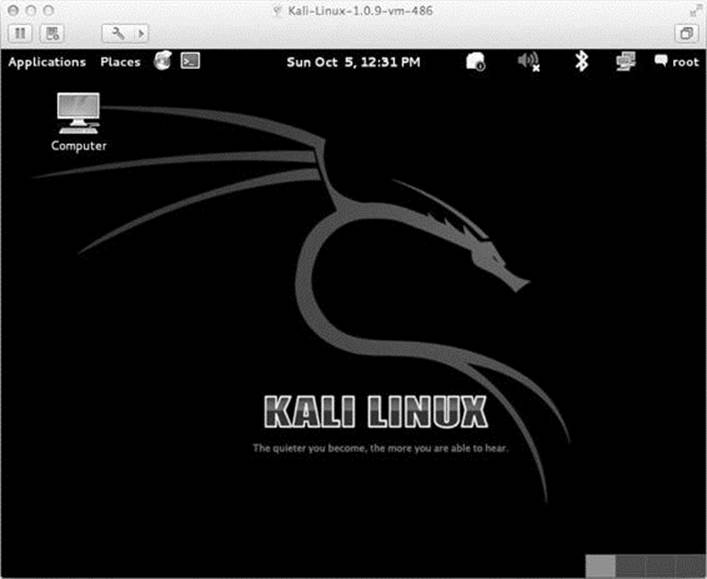 The Kali Linux desktop