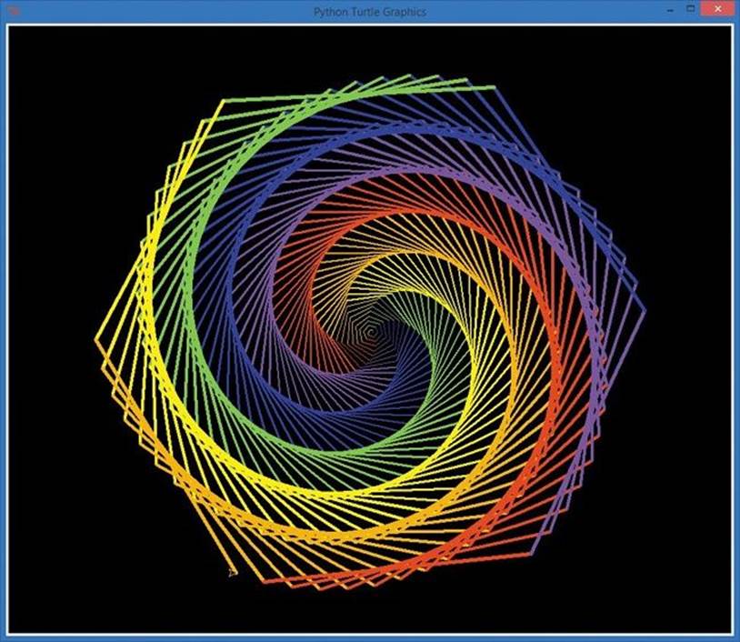A colorful spiral graphic
