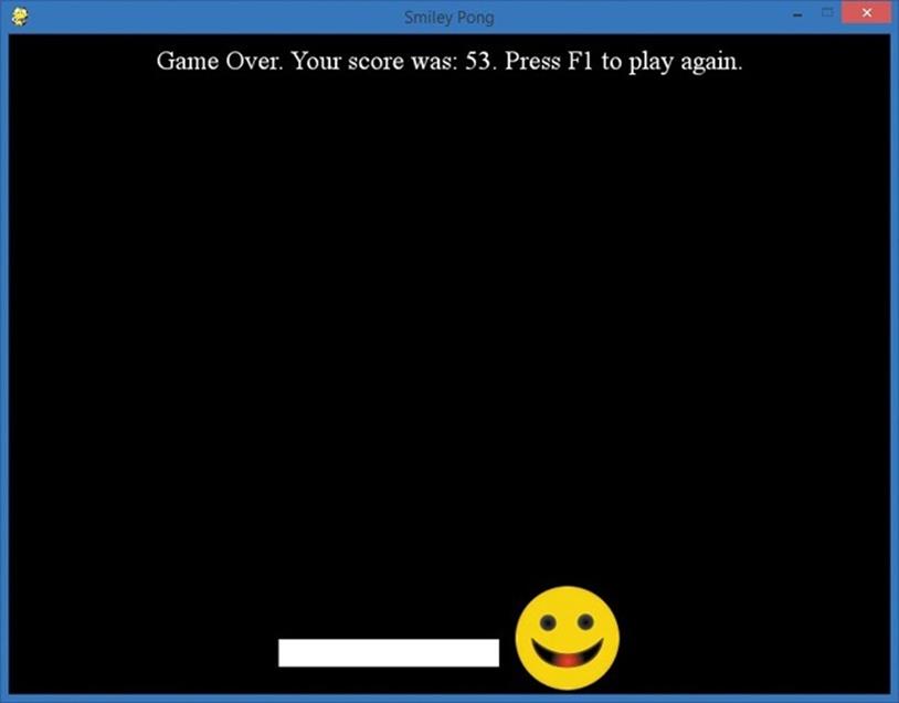 Version 2.0 of our Smiley Pong game features faster gameplay, game over, and play again functionality.