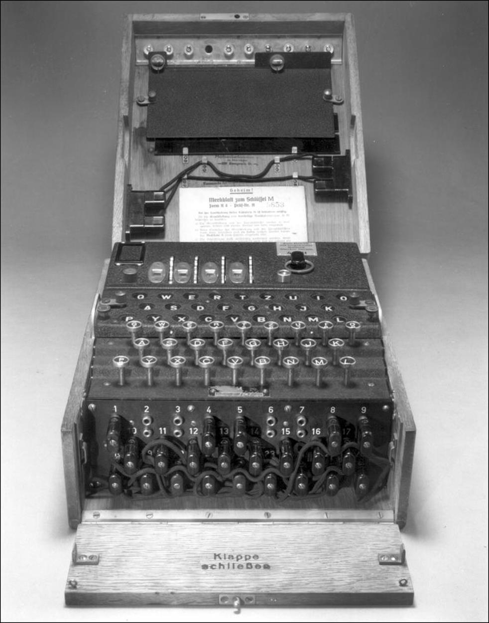 The Enigma machine (reproduced by permission of the Smithsonian Institution)