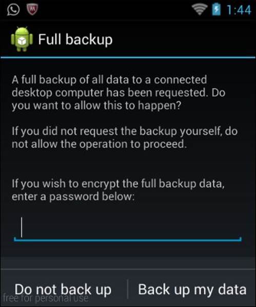 Using backup to extract an application's data