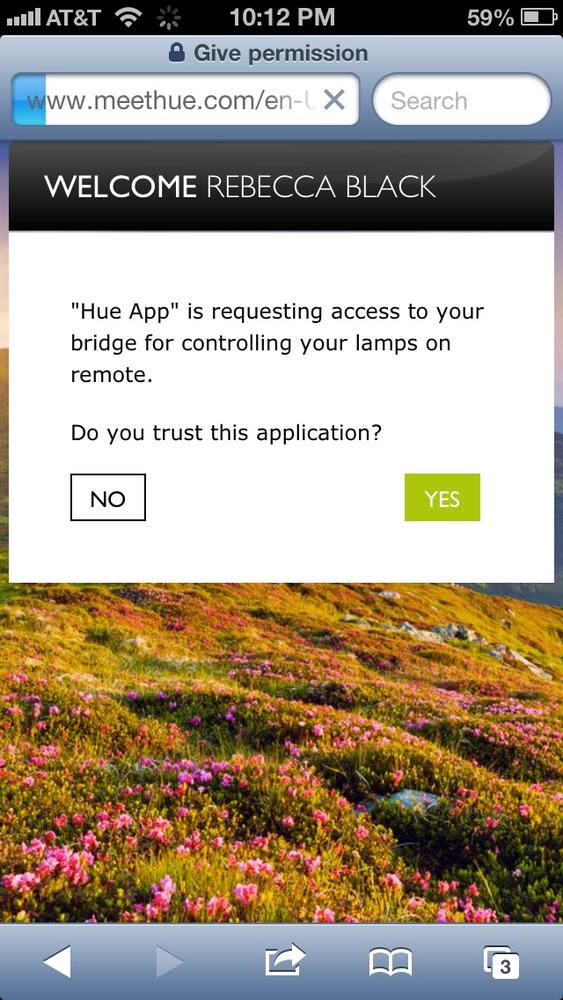 User is asked to authorize iOS app