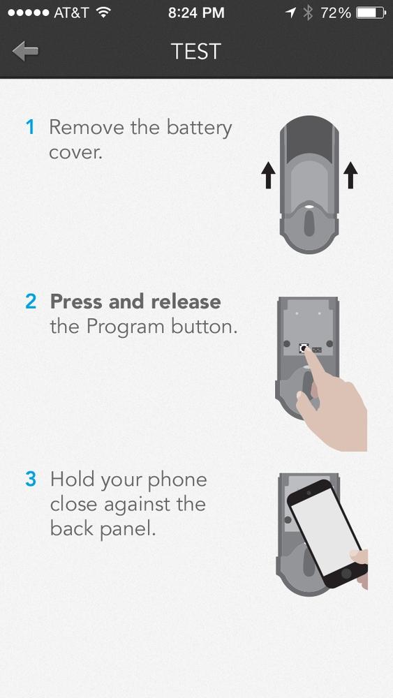 Program button on physical lock to associate an iPhone