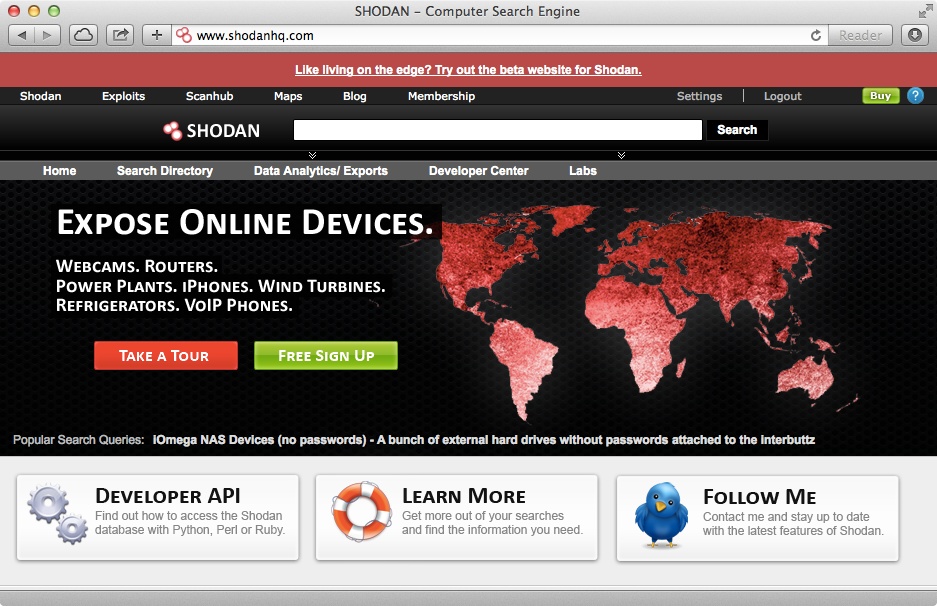The Shodan search engine
