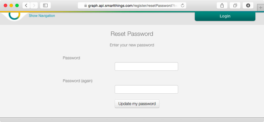 User picking a new password as part of the password recovery process