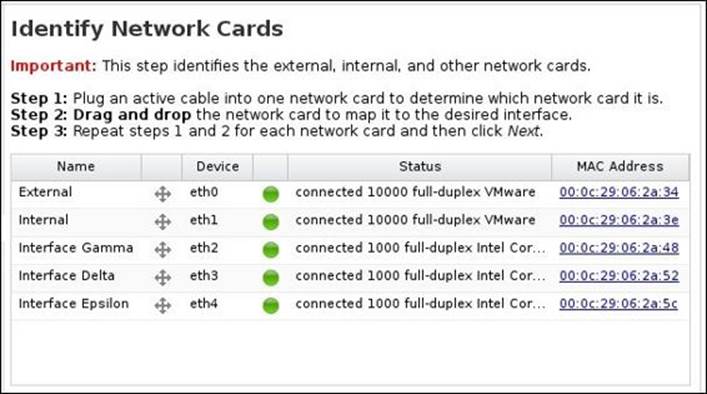 Step 3 – mapping the network cards
