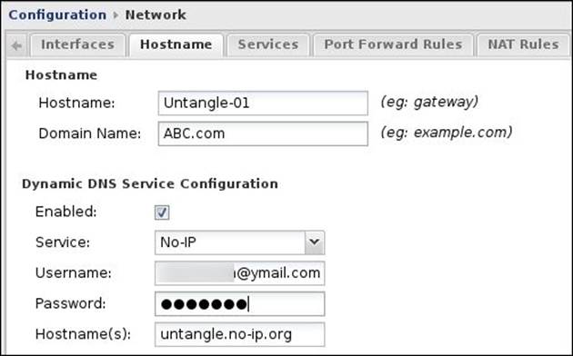 Configuring the Untangle NGFW hostname