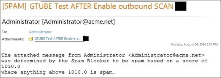Testing the marking of spam message functionality