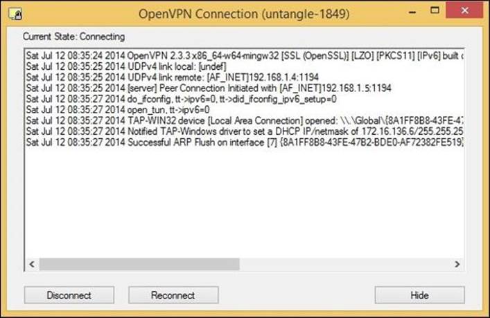 Using an OpenVPN client with Windows OS