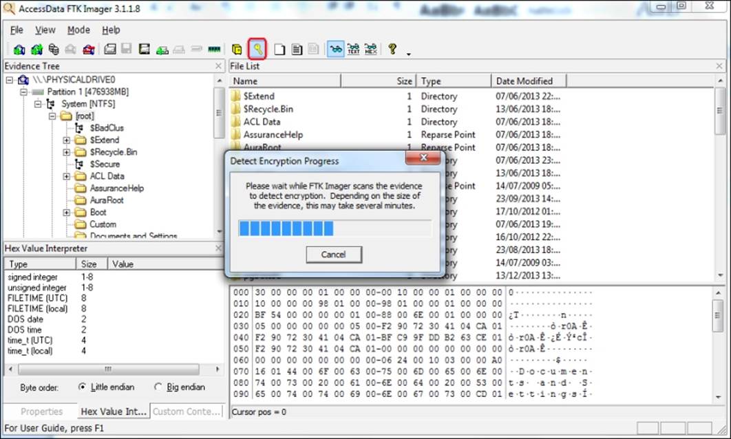 Detecting the EFS encryption