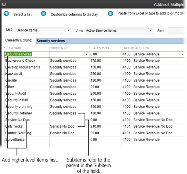 Create customers before you create jobs, and create parent items before creating subitems. That way, the company name you paste in the Company Name field (or the parent item name you paste in the “Subitem of” field) will exist in your company file.If you don’t create the parent items first, QuickBooks will display an error message when you try to paste the jobs or subitems.