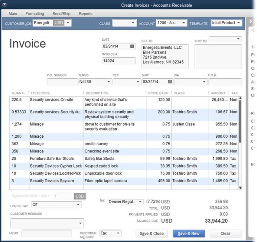 You can edit the item descriptions in the Create Invoices window. If you didn’t type memos in the original expense transactions, you have to type the descriptions for billable expenses directly into the Description fields here.Because the invoice is open in the Create Invoices window, you can add additional line items to it before you save it.