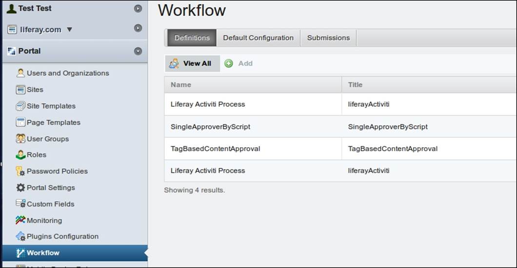 Time for action – integrating Liferay with Activiti